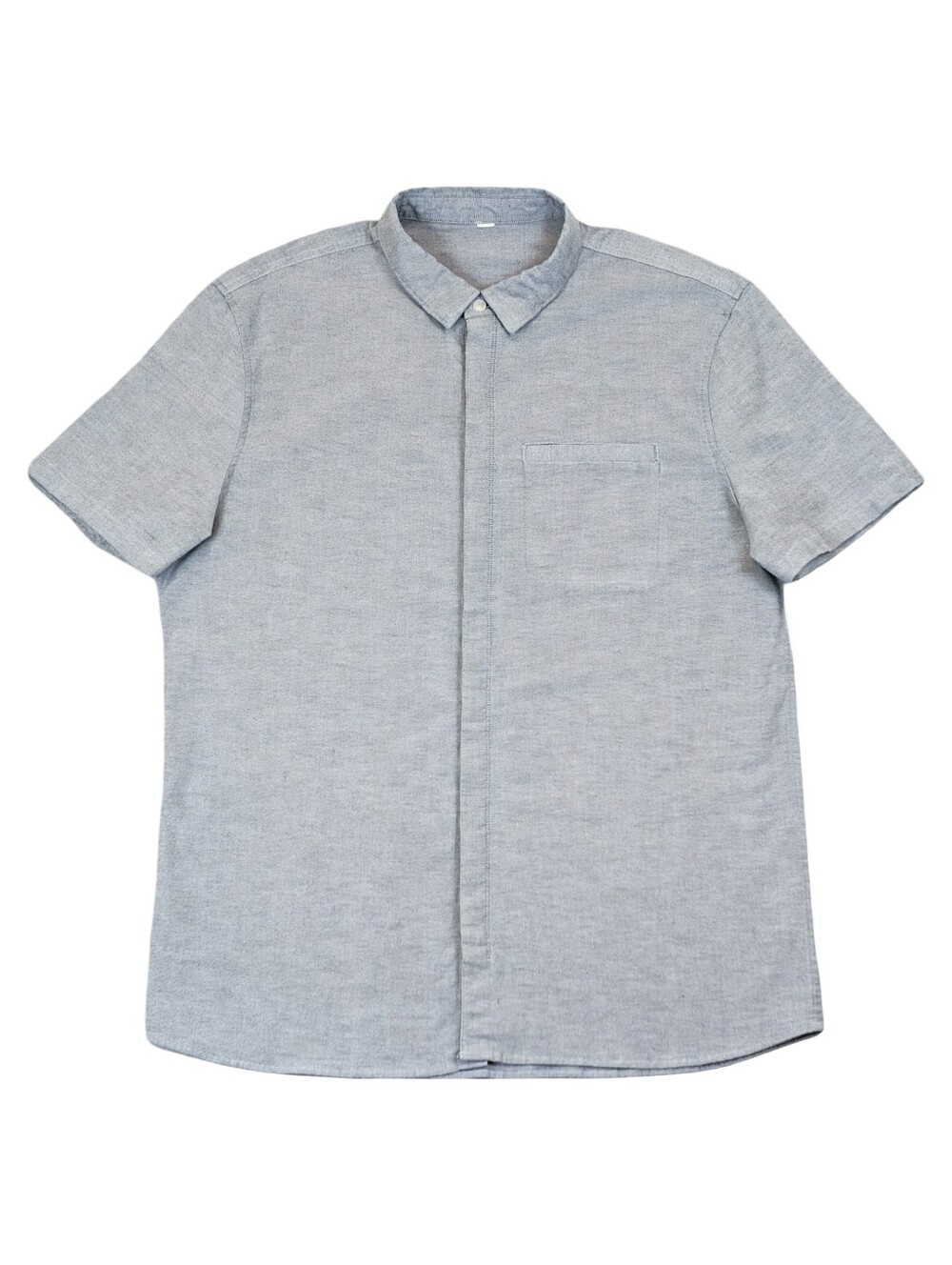 Lululemon On Time Shirt Mens XL Grey Qwick Oxford Knit Short Sleeve Button Down
